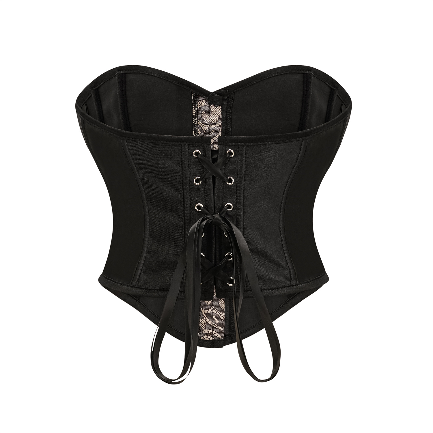 Floral Lace Fish Bone Support Elegant Corset Bustier
